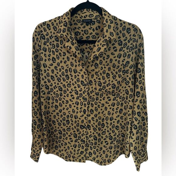 Who What Wear Women's Animal Print Long Sleeve Button Up Shirt Blouse Size M - Picture 3 of 7